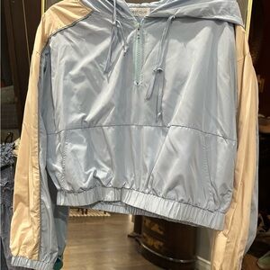 Vestique Sky Blue and Cream Bomber Jacket